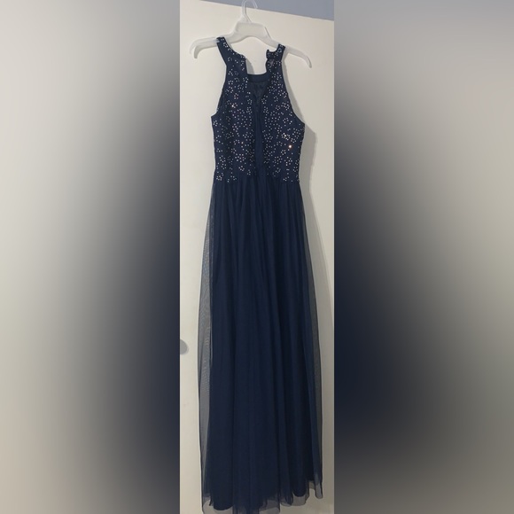 Speechless Navy Blue Prom Dress - Picture 6 of 7